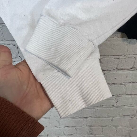 Disney Cropped Sweatshirt Large Love Mickey Colorblock Stripe Long Sleeve size m - Picture 5 of 7